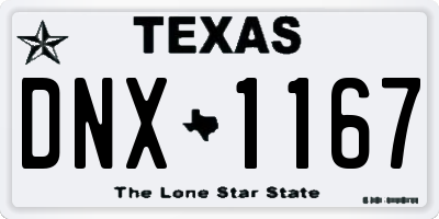 TX license plate DNX1167