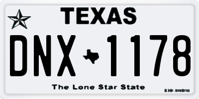TX license plate DNX1178
