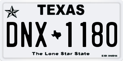 TX license plate DNX1180