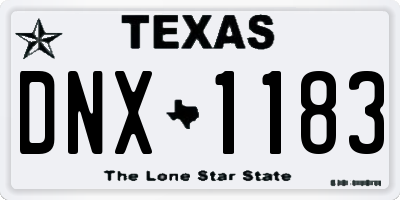 TX license plate DNX1183