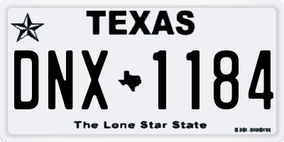 TX license plate DNX1184