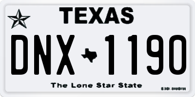 TX license plate DNX1190