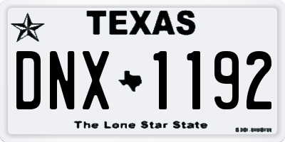 TX license plate DNX1192