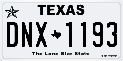 TX license plate DNX1193
