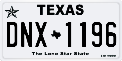 TX license plate DNX1196