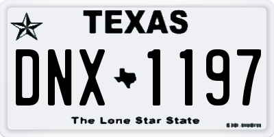 TX license plate DNX1197