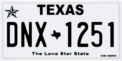 TX license plate DNX1251