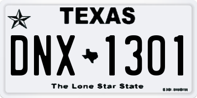 TX license plate DNX1301