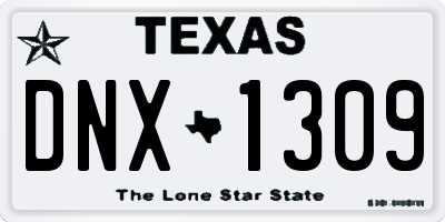 TX license plate DNX1309