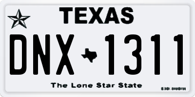 TX license plate DNX1311