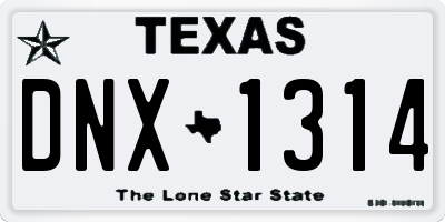 TX license plate DNX1314