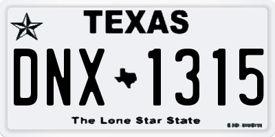 TX license plate DNX1315