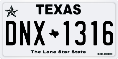 TX license plate DNX1316