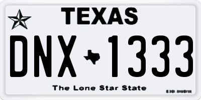 TX license plate DNX1333