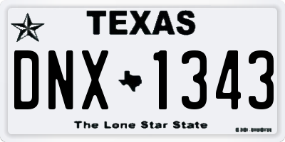 TX license plate DNX1343