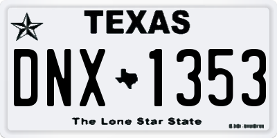 TX license plate DNX1353