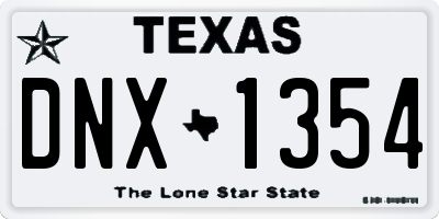TX license plate DNX1354