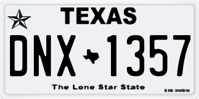 TX license plate DNX1357