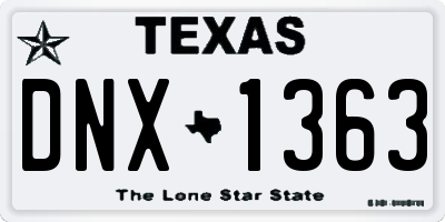 TX license plate DNX1363