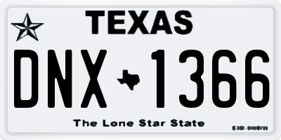 TX license plate DNX1366