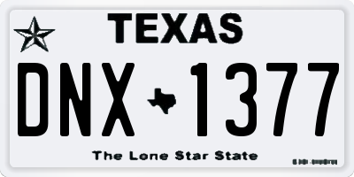 TX license plate DNX1377