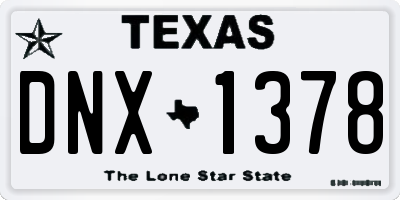 TX license plate DNX1378