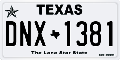 TX license plate DNX1381