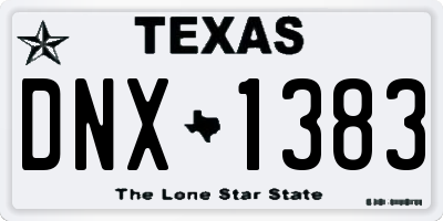 TX license plate DNX1383