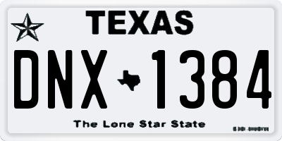 TX license plate DNX1384
