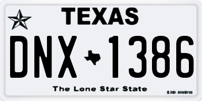 TX license plate DNX1386