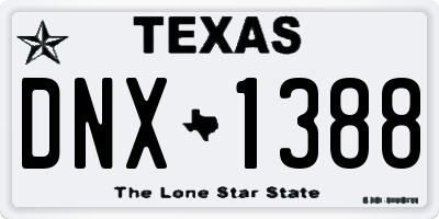 TX license plate DNX1388