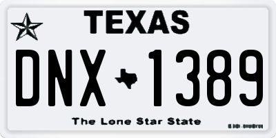 TX license plate DNX1389