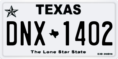 TX license plate DNX1402
