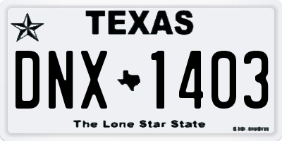 TX license plate DNX1403