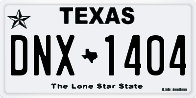 TX license plate DNX1404