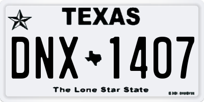 TX license plate DNX1407
