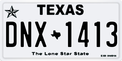 TX license plate DNX1413