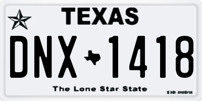 TX license plate DNX1418