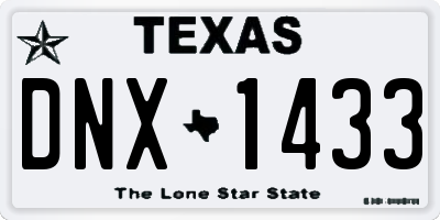 TX license plate DNX1433