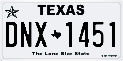 TX license plate DNX1451