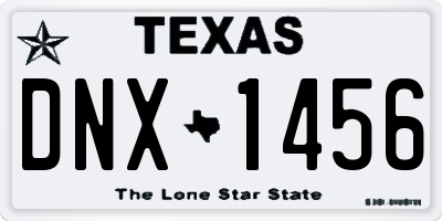 TX license plate DNX1456
