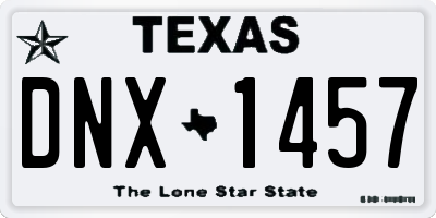 TX license plate DNX1457