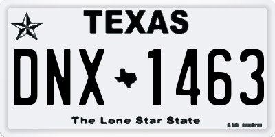 TX license plate DNX1463
