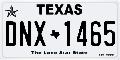 TX license plate DNX1465