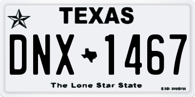 TX license plate DNX1467
