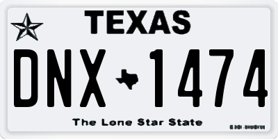 TX license plate DNX1474
