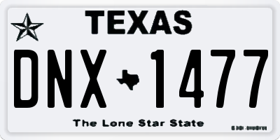 TX license plate DNX1477
