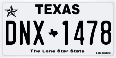 TX license plate DNX1478