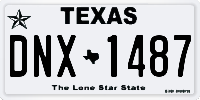 TX license plate DNX1487