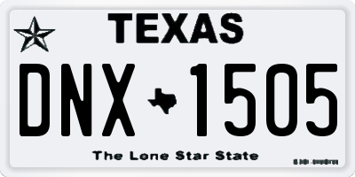 TX license plate DNX1505